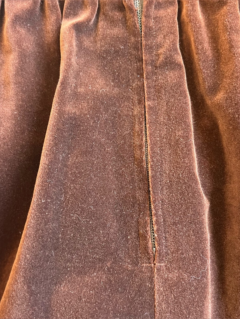 Vintage Brown Velvet Wide Leg Cropped Pant - Picture 12 of 14